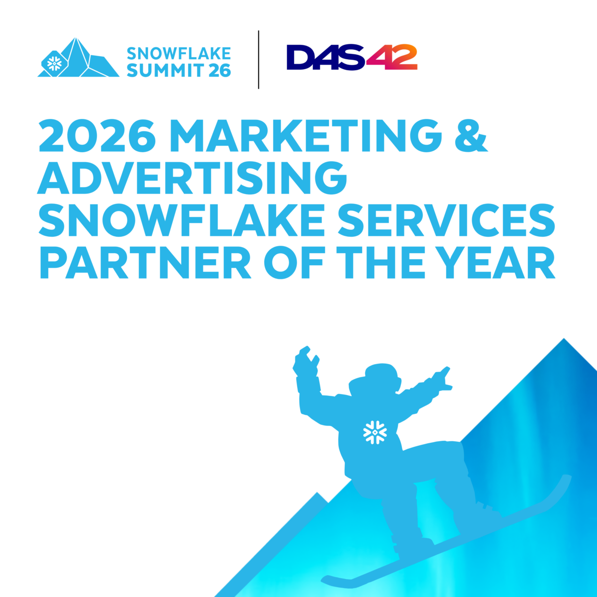 Featured image for “DAS42 Named 2026 Marketing & Advertising Snowflake Services Partner of the Year”